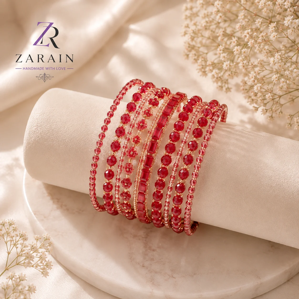 Ruby Royale Handmade Bangle